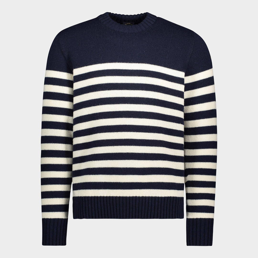 Paul Shark Navy Cream Striped Sweater Harrisons Menswear